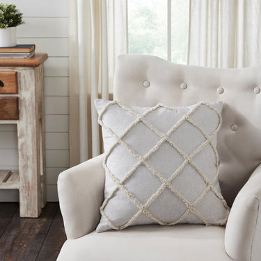 Frayed Lattice Oatmeal Pillow Cover 20x20 VHC Brands - The Fox Decor